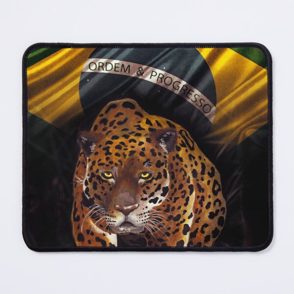 Item preview, Brazilian Jaguar (Onça Pintada) and Brazilian Flag designed and sold by Renato Moraes.
