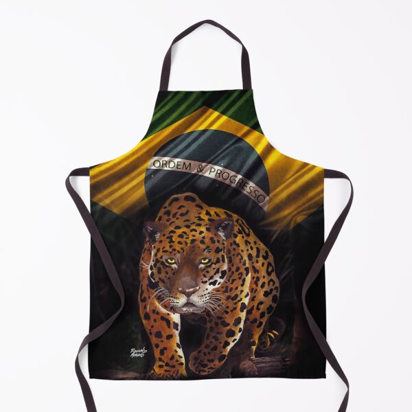Item preview, Brazilian Jaguar (Onça Pintada) and Brazilian Flag designed and sold by Renato Moraes.