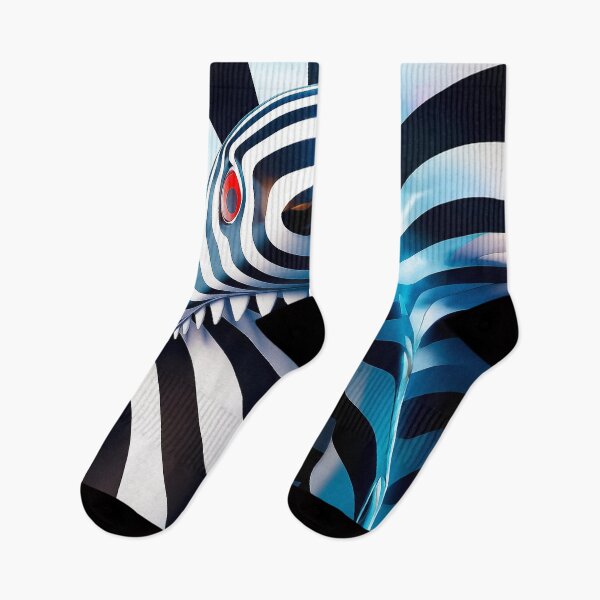 Item preview, Abstract Shark Optical Illusion Bold 3D Striped Design designed and sold by Amanda's Factory.