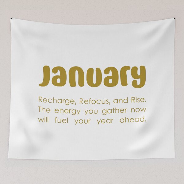 Item preview, January – Recharge, Refocus, and Rise – A New Beginning for the Year Ahead, Unique designed and sold by villacreativa.