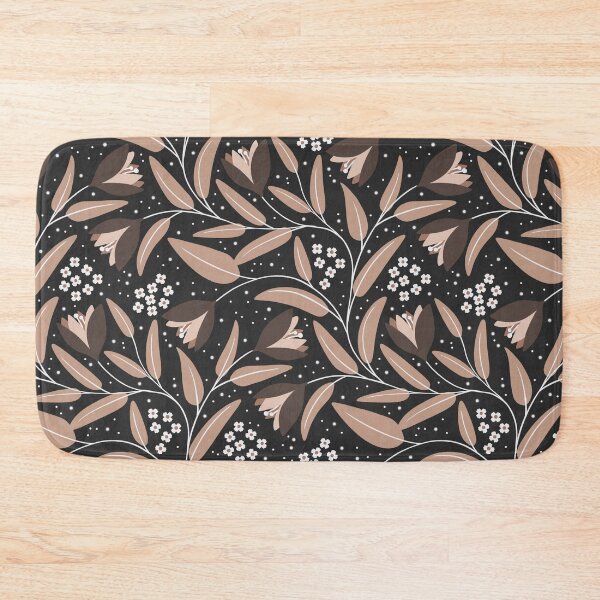 Item preview, Big Large Bold Florals on Dark Brown Mocha Mousse designed and sold by BlueLela.