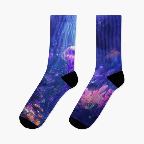 Item preview, Vivid Jellyfish and Coral Reef - Underwater Serenity Artwork designed and sold by ArtLab-store.