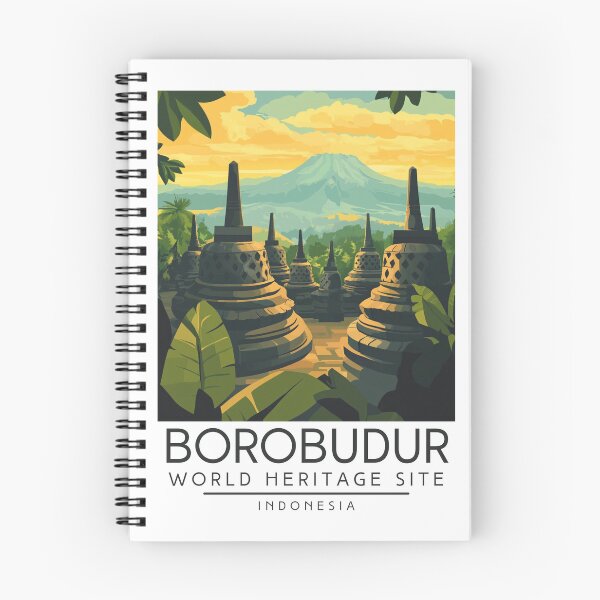 Item preview, A Vintage Travel Poster of Borobudur - Indonesia designed and sold by GoodOldVintage.