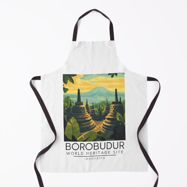 Item preview, A Vintage Travel Poster of Borobudur - Indonesia designed and sold by GoodOldVintage.