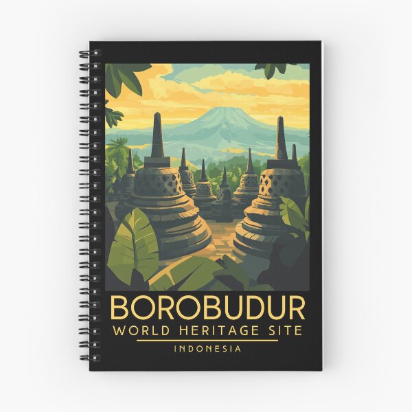 Item preview, A Vintage Travel Poster of Borobudur - Indonesia designed and sold by GoodOldVintage.