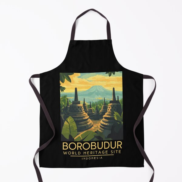 Item preview, A Vintage Travel Poster of Borobudur - Indonesia designed and sold by GoodOldVintage.
