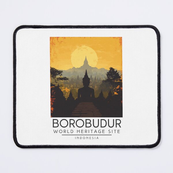 Item preview, A Vintage Travel Poster of Borobudur - Indonesia designed and sold by GoodOldVintage.