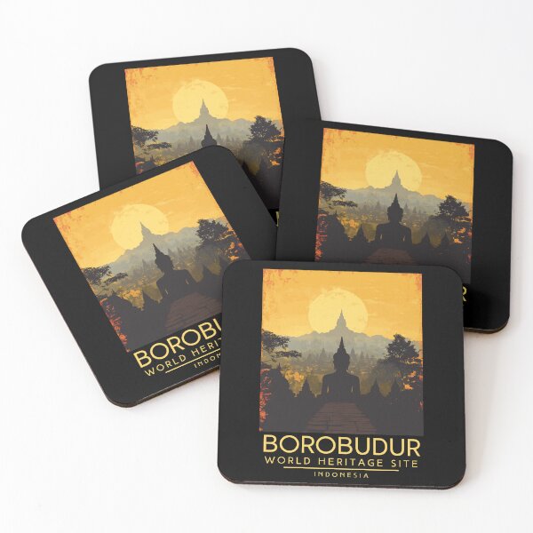 Item preview, A Vintage Travel Poster of Borobudur - Indonesia designed and sold by GoodOldVintage.