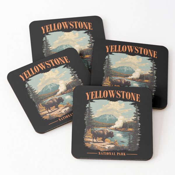 Item preview, Vintage Yellowstone National Park Buffalo Scenic Design  designed and sold by trendyzcom.