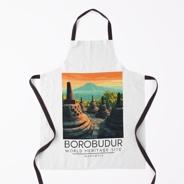 Item preview, A Vintage Travel Poster of Borobudur - Indonesia designed and sold by GoodOldVintage.