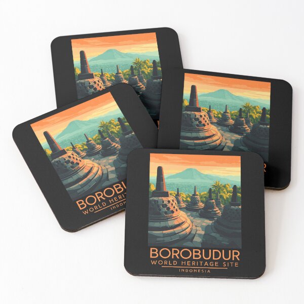 Item preview, A Vintage Travel Poster of Borobudur - Indonesia designed and sold by GoodOldVintage.