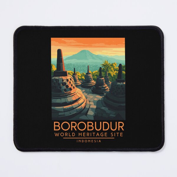 Item preview, A Vintage Travel Poster of Borobudur - Indonesia designed and sold by GoodOldVintage.
