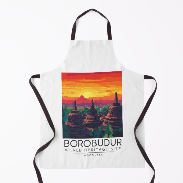 Item preview, A Vintage Travel Poster of Borobudur - Indonesia designed and sold by GoodOldVintage.