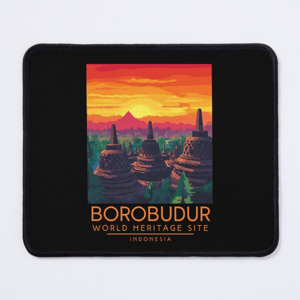 Item preview, A Vintage Travel Poster of Borobudur - Indonesia designed and sold by GoodOldVintage.