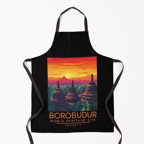 Item preview, A Vintage Travel Poster of Borobudur - Indonesia designed and sold by GoodOldVintage.