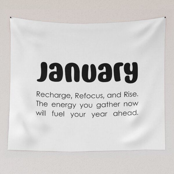 Item preview, January – Recharge, Refocus, and Rise – A New Beginning for the Year Ahead, Unique designed and sold by villacreativa.