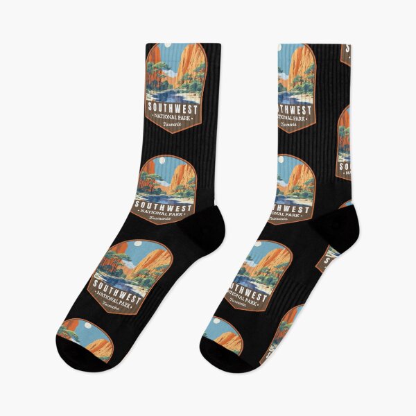 Item preview, Southwest National Park in Tasmania Australia Retro Travel Art Emblem designed and sold by MaateoDesign.