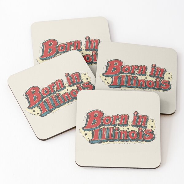 Item preview, Born in Illinois Classic Red Typography  designed and sold by OriginalBeerCat.