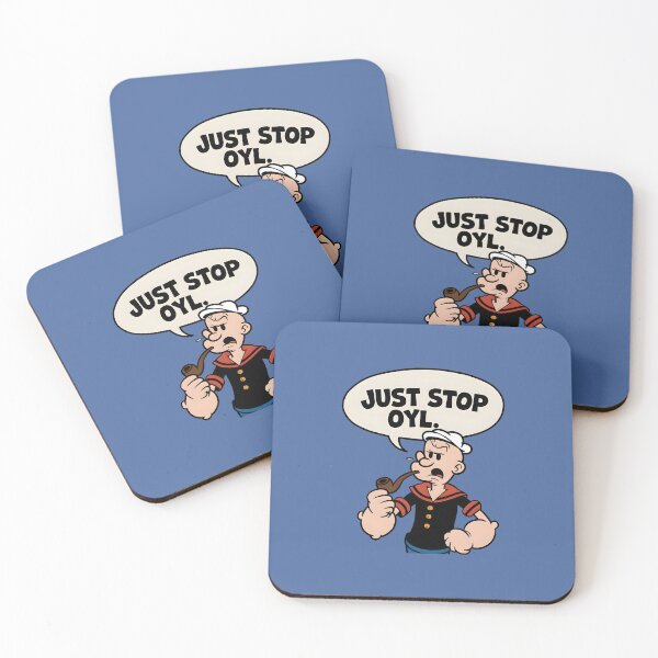Item preview, Popeye says "Just Stop Oyl! designed and sold by OwlWorks.