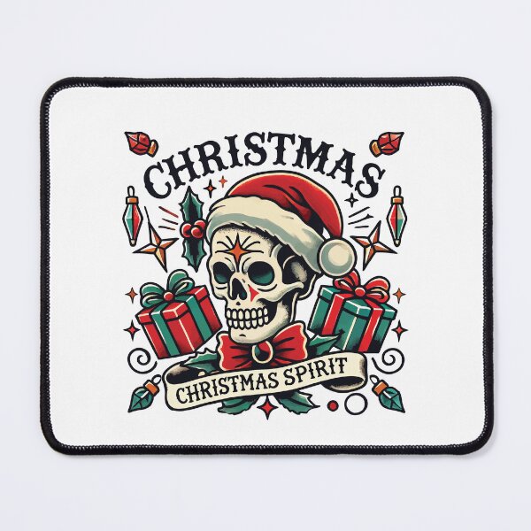 Item preview, Tattoo Streetwear Aesthetic Christmas Spirit Skull designed and sold by LuminOrb.