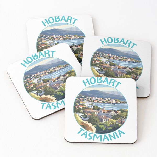 Item preview, Hobart in Tasmania Australia Retro Travel Art Badge designed and sold by MaateoDesign.