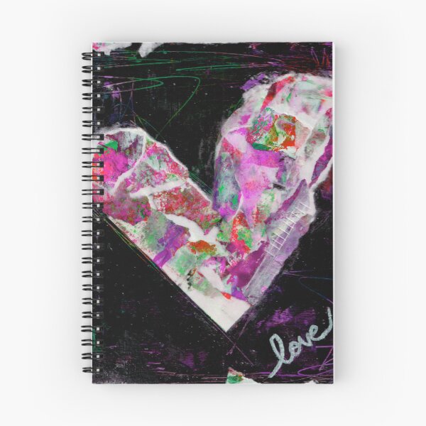 Item preview, Love Heart Collage in Purple Mixed Media Art designed and sold by KATHLEEN TENNANT ART.
