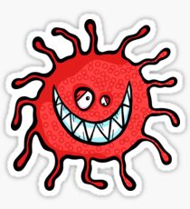Toothy Red Germ Bug Sticker