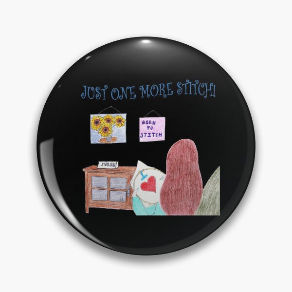 Item preview, Just One More Stitch! (Black background) designed and sold by DeeDeee1970.