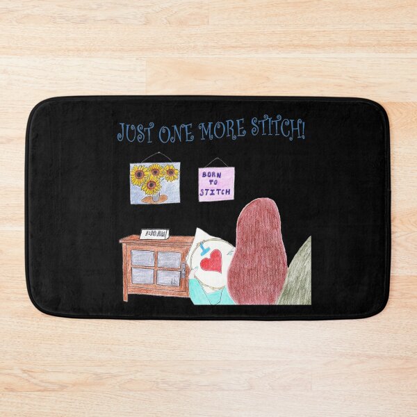 Item preview, Just One More Stitch! (Black background) designed and sold by DeeDeee1970.