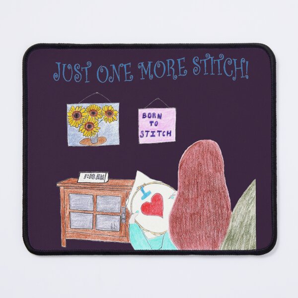 Item preview, Just One More Stitch! (Purple background) designed and sold by DeeDeee1970.