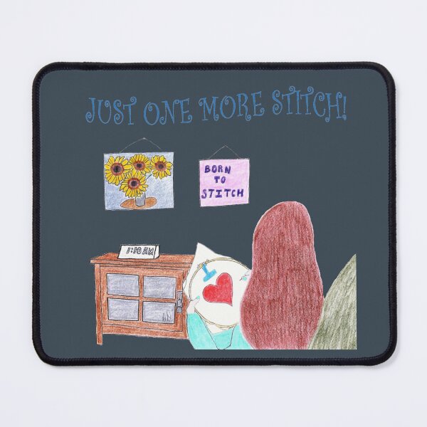 Item preview, Just One More Stitch! (Dark Gray background) designed and sold by DeeDeee1970.