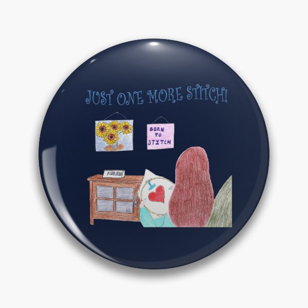 Item preview, Just One More Stitch! (Navy Blue background) designed and sold by DeeDeee1970.