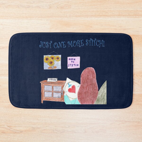 Item preview, Just One More Stitch! (Navy Blue background) designed and sold by DeeDeee1970.