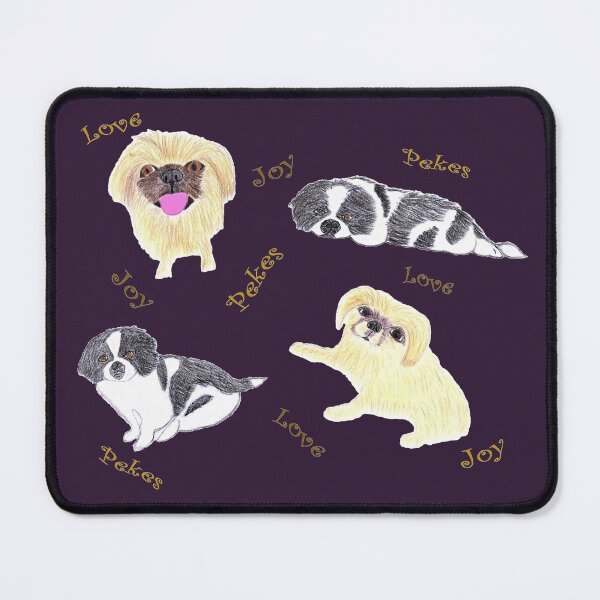 Item preview, Love, Joy, & Cute Peke Puppy Dogs (Purple with Gold letters) designed and sold by DeeDeee1970.
