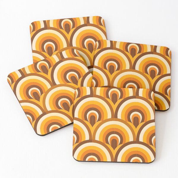 Item preview, Abstract Brown Orange Yellow Symmetric Retro 70s Pattern designed and sold by CoolMantras.