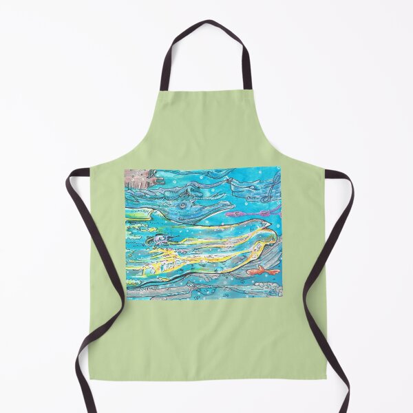 Item preview, Space whale in blues and yellow painting designed and sold by CrittersByLola.