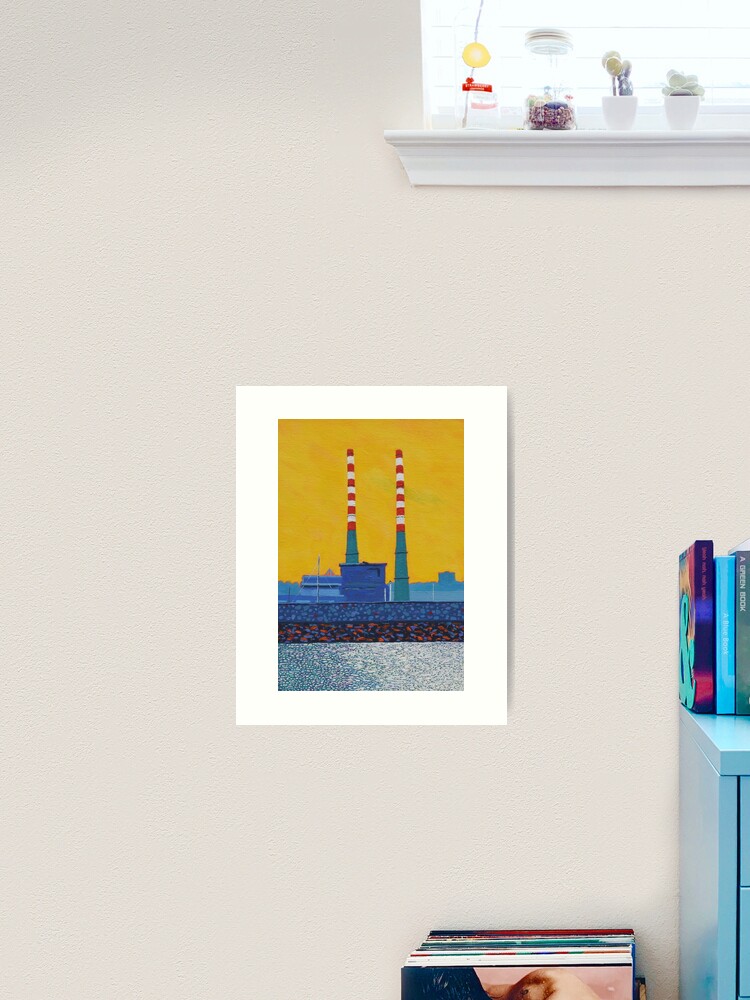 Thumbnail 2 of 3, Art Print, The Poolbeg Chimneys (Dublin, Ireland) designed and sold by eolai.
