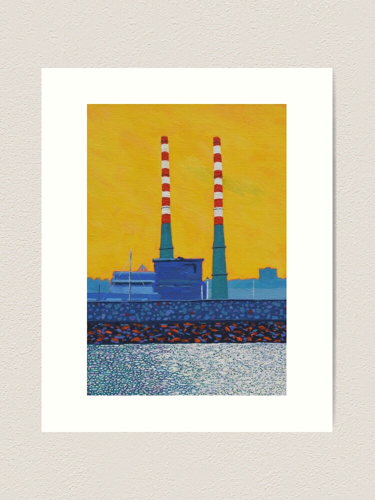Thumbnail 1 of 3, Art Print, The Poolbeg Chimneys (Dublin, Ireland) designed and sold by eolai.