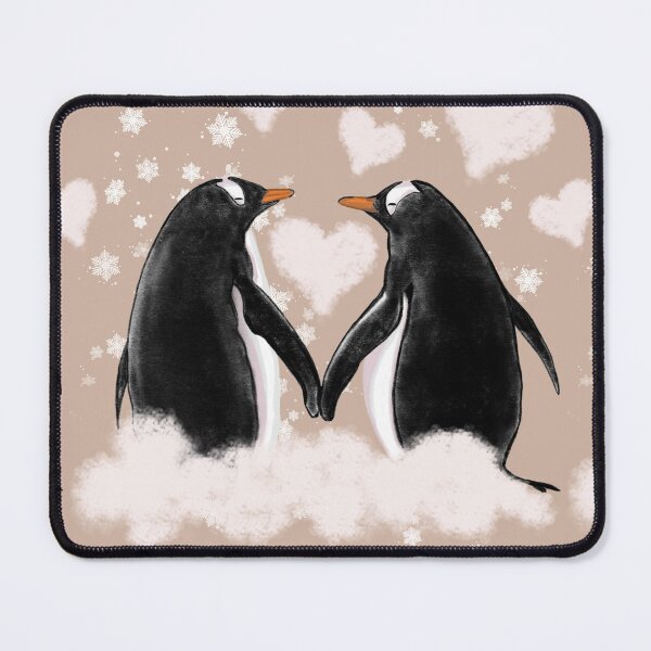 Item preview, Adorable Love Between Two Penguins – Cute Penguin Illustration for Couples designed and sold by Pandositive.