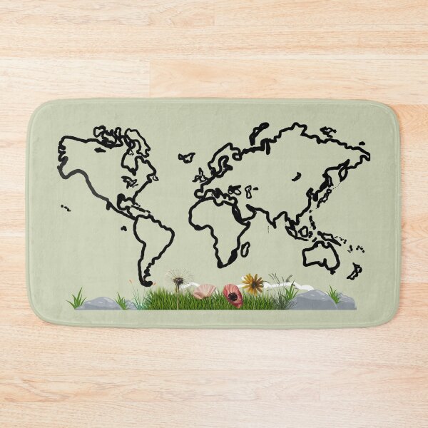 Item preview, World Map: Earth and Flowers T-shirts designed and sold by SoundsoftheSun.