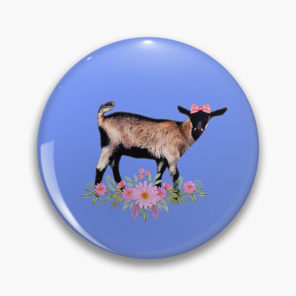 Item preview, Cute Baby goat, Alpine goat with bow and flowers designed and sold by CritterCapers.