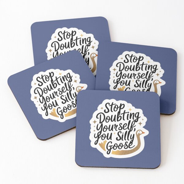 Item preview, Stop Doubting Yourself You Silly Goose Motivational Sticker designed and sold by Kawaii Planet Studio.