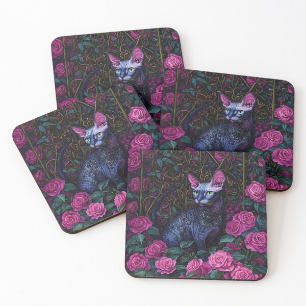 Item preview, Sphynx In Floraly Garden designed and sold by Nocturne Paws.