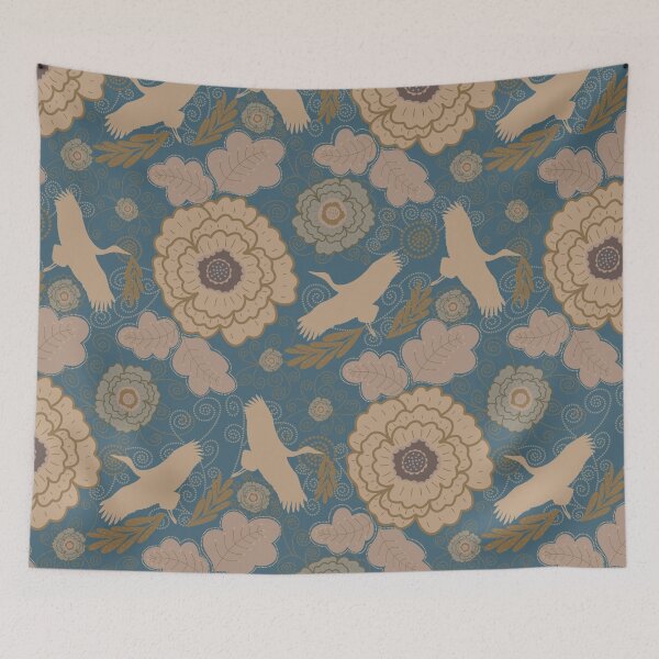 Item preview, Elegant Chinese Pentecost Roses and Cranes designed and sold by XiangSlowLife.