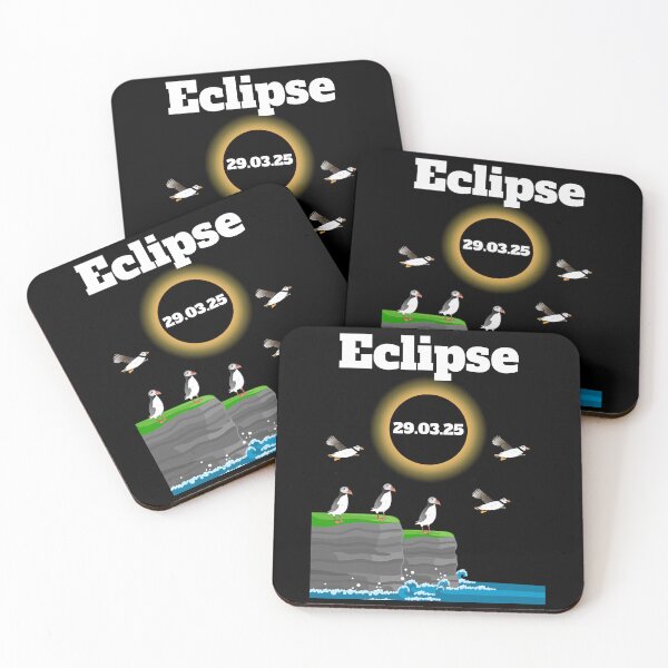 Item preview, Solar eclipses 29 March 2025 eclipse Puffin lover sea cliffs    designed and sold by Artstastic.