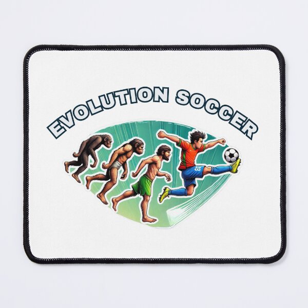 Item preview, Soccer Evolution: From Monkey to Bicycle Kick – Vibrant Artwork designed and sold by Psycho-Crazy.