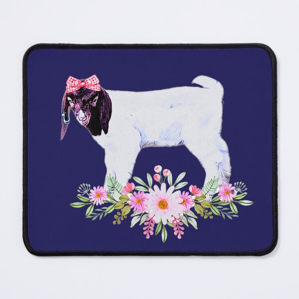 Item preview, Cute baby goat, Baby Boer goat with bow and flowers designed and sold by CritterCapers.