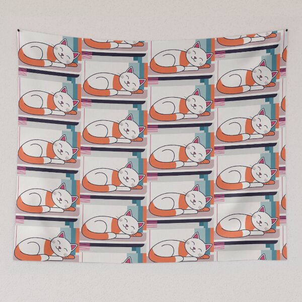 Item preview, Cute cat fanny happy animal geometric aesthetic cool designed and sold by anrecat.