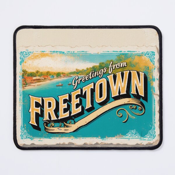 Item preview, Greetings from Freetown Vintage Travel Retro Postcard Design designed and sold by TravelPostcardGems.