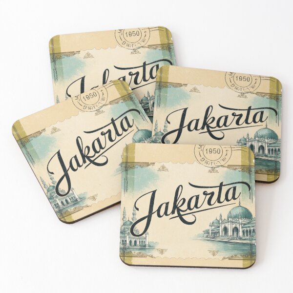 Item preview, Jakarta Vintage Travel Retro Postcard Design designed and sold by TravelPostcardGems.